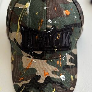 Camouflage Cap with Paint Splatter